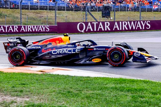 Yuki Tsunoda of Japan and Oracle Red Bull Racing during the Free Practice of the Formula 1 Heineken Dutch Grand Prix 2025 on Day 1 at Circuit Zandvoort on August 29, 2025 in Zandvoort, Netherlands. (Photo by Marcel ter Bals DeFodi Images)