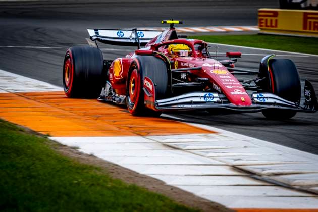 Formule 1 driver Lewis Hamilton of Ferrari during the match Formula 1 Zandvoort friday 2025, free practice at the Formula 1 circuit Zandvoort for the Formula One Zandvoort friday 2025 season 2025-2026 in ZANDVOORT, Netherlands on 29 august 2025, (photo by Marcel van Dorst EYE4images DeFodi Images) DATUM AANPASSEN!!!!!!!