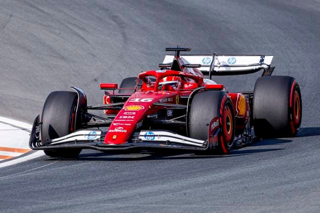 Charles Leclerc of Monaco and Scuderia Ferrari HP F1 Team during the Free Practice of the Formula 1 Heineken Dutch Grand Prix 2025 on Day 1 at Circuit Zandvoort on August 29, 2025 in Zandvoort, Netherlands. (Photo by Marcel ter Bals DeFodi Images)