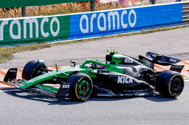 Gabriel Bortoleto of Brazil and Stake F1 Team Kick Sauber during the Free Practice of the Formula 1 Heineken Dutch Grand Prix 2025 on Day 1 at Circuit Zandvoort on August 29, 2025 in Zandvoort, Netherlands. (Photo by Marcel ter Bals DeFodi Images)
