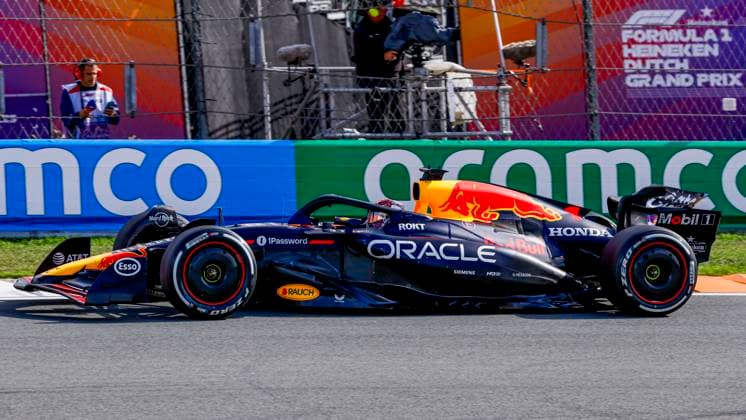 Max Verstappen of the Netherlands and Oracle Red Bull Racing during the Free Practice of the Formula 1 Heineken Dutch Grand Prix 2025 on Day 1 at Circuit Zandvoort on August 29, 2025 in Zandvoort, Netherlands. (Photo by Marcel ter Bals DeFodi Images)
