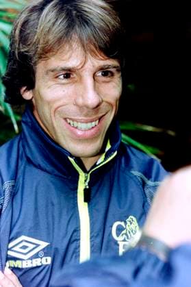 980930 Fotboll, Cupvinnarcupen, Helsingborg - Chelsea, förhands: Gianfranco Zola, Chelsea. *** 980930 Football, Cup Winners Cup, Helsingborg Chelsea, preview Gianfranco Zola, Chelsea  Copyright: BILDBYRAN BB980930BB038