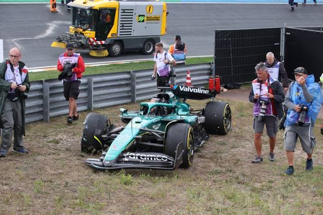 29.08.2025, Circuit Park Zandvoort, Zandvoort, FORMULA 1 HEINEKEN DUTCH GRAND PRIX 2025 , im Bild Unfall von Lance Stroll (CAN), Aston Martin Aramco Cognizant Formula One Team (Photo by Alessandro Martellotta Hasan Bratic DeFodi Images)