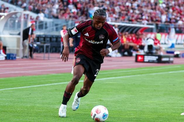 Mohamed Ali Zoma 23 (1FC Nuernberg) in Aktion, 1. FC Nuernberg vs. SC Paderborn 07, DFL, 2. Bundesliga, Saison 2025 2026, Max-Morlock-Stadion, 4. Spieltag, Hinrunde, 29.08.2025 DFB regulations prohibit any use of photographs as image sequences and or quasi-video Nuernberg Bayern Deutschland