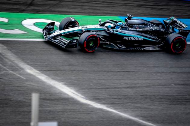 Formule 1 driver George Russell of Mercedes during the match Formula 1 Zandvoort friday 2025, free practice at the Formula 1 circuit Zandvoort for the Formula One Zandvoort friday 2025 season 2025-2026 in ZANDVOORT, Netherlands on 29 august 2025, (photo by Marcel van Dorst EYE4images DeFodi Images)