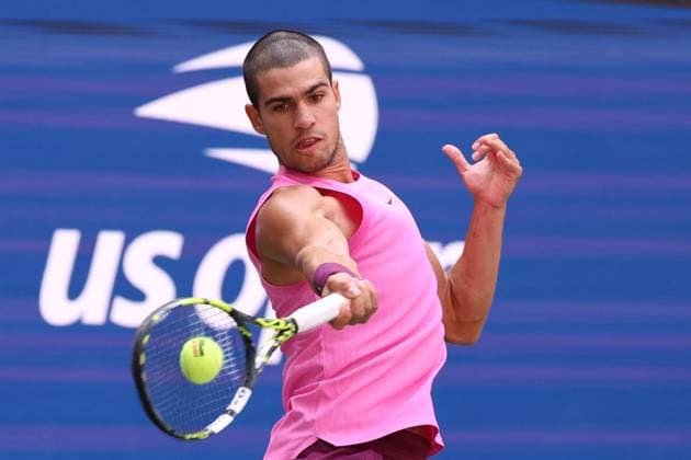 August 29, 2025, New York City, New York, United States: CARLOS ALCARAZ of Spain during the match against L. Darderi of Italy in the third round of US Open 2025 at the USTA Billie Jean King National Tennis Center. Queens, New York City. Alcaraz won 6:2,6:4, 6:0. New York City United States - ZUMAc278 20250829_zsp_c278_006 Copyright: xMarcinxCholewinskix