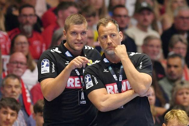 Michel Abt (Co-Trainer Rhein-Neckar Loewen)Michel und Maik Machulla (Trainer Rhein-Neckar Loewen) , GER, MT Melsungen - Rhein-Neckar Loewen, Handball, 1. Bundesliga, 1. Spieltag, Saison 2025 2026, 29.08.2025, GER, MT Melsungen - Rhein-Neckar Loewen, Handball, 1. Bundesliga, 1. Spieltag, Saison 2025 2026, 29.08.2025 Kassel Copyright: xEibner-Pressefotox xRolandxSippelx EP_RSL