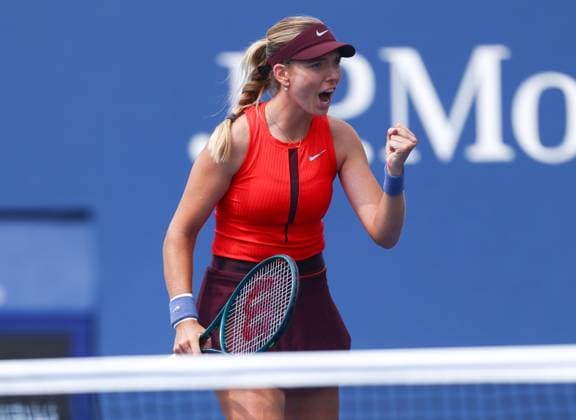 2025 US Open Tennis Championships, Day six, Billy Jean-King Tennis Centre, Flushing Meadows, New York, USA, 29 08 2025 Katie Boulter (GBR) partnered by Sonay Kartal (GBR) in action during their Round one doubles match against Sabrina Santamaria (USA) and Qianhui Tang (CHN) in the 2025 US Open at Flushing Meadows New York Billy Jean King Tennis Centre, Flushing Meadows New York USA Copyright: xMarkxGreenwoodx