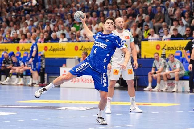 29.03.2025, xydrx, Handball, 1.HBL, TBV Lemgo Lippe - SC Magdeburg, PHOENIX Contact-Arena: Samuel Zehnder (TBV Lemgo Lippe 4) Nordrhein-Westfahlen Deutschland