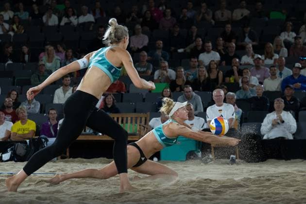 RECORD DATE NOT STATED Beach Pro Tour - Elite 16 Hamburg, 29.08.2025 Linda Bock (Player No. 1, GER), Louisa Lippmann (Player No. 2; Beach Pro Tour - Elite 16 Hamburg am 29.08.2025 Copyright: xBEAUTIFULxSPORTS PeterxWeberx