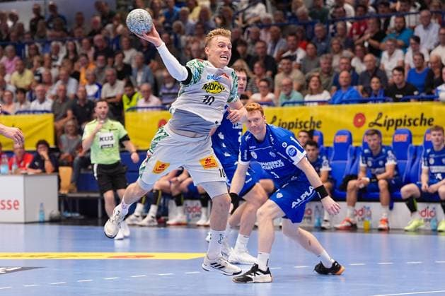29.08.2025, xydrx, Handball, 1.HBL, TBV Lemgo Lippe - SC Magdeburg, PHOENIX Contact-Arena: Gisli Kristjansson (SC Magdeburg 10) Nordrhein-Westfahlen Deutschland