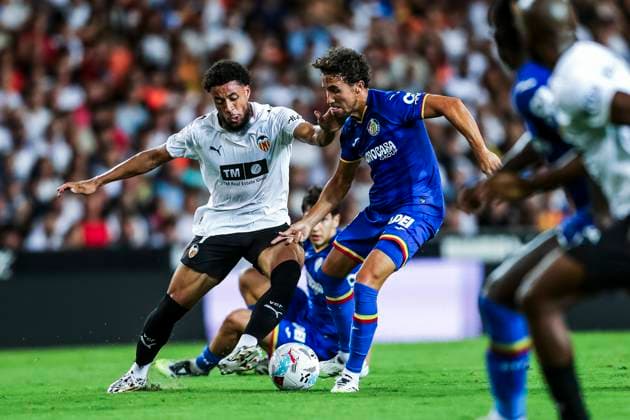 August 29, 2025, Valencia, Valencia, SPAIN: Luis Milla of Getafe CF in action during the Spanish league, La Liga EA Sports, football match played between Valencia CF and Getafe CF at Mestalla stadium on August 29, 2025, in Valencia, Spain. Valencia SPAIN - ZUMAa181 20250829_zaa_a181_160 Copyright: xIvanxTerronx