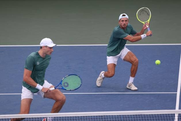 Jakob Schnaitter (umgedrehte Kappe), Mark Wallner, Herren Doppel, Men s Doubles, US Open Championships 2023, USTA Billie Jean King National Tennis Center, Flushing Meadows, New York, USA . Copyright: xJuergenxHasenkopfx