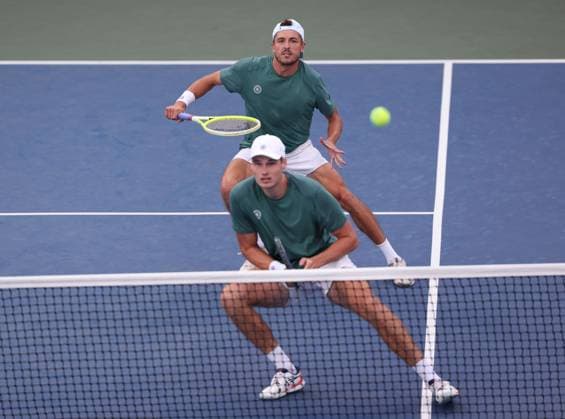 Jakob Schnaitter (umgedrehte Kappe), Mark Wallner, Herren Doppel, Men s Doubles, US Open Championships 2023, USTA Billie Jean King National Tennis Center, Flushing Meadows, New York, USA . Copyright: xJuergenxHasenkopfx