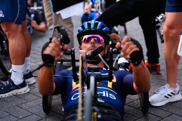 2025 UCI Para-cycling Road World Championships Picture by Olly Hassell SWpix.com - 30 08 2025 - Cycling - 2025 UCI Para-cycling Road World Championships - Ronse, Flanders, Belgium - Men H1-2 Road Race -Sergio Garrote Munoz (Spain) Copyright: x xSWpix.comx(t axPhotographyxHubxLtd)xOllyxHassell SWpix.comx SWP-3069-0897