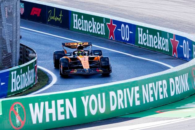 Lando Norris of the United Kingdom and McLaren F1 Team during the Free Practice of the Formula 1 Heineken Dutch Grand Prix 2025 on Day 2 at Circuit Zandvoort on August 30, 2025 in Zandvoort, Netherlands. (Photo by Marcel ter Bals DeFodi Images)
