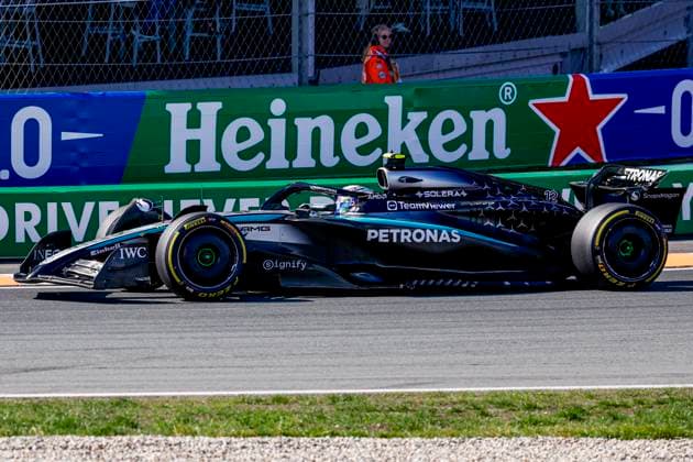 Andrea Kimi Antonelli of Italy and Mercedes AMG Petronas F1 Team during the Free Practice of the Formula 1 Heineken Dutch Grand Prix 2025 on Day 2 at Circuit Zandvoort on August 30, 2025 in Zandvoort, Netherlands. (Photo by Marcel ter Bals DeFodi Images)