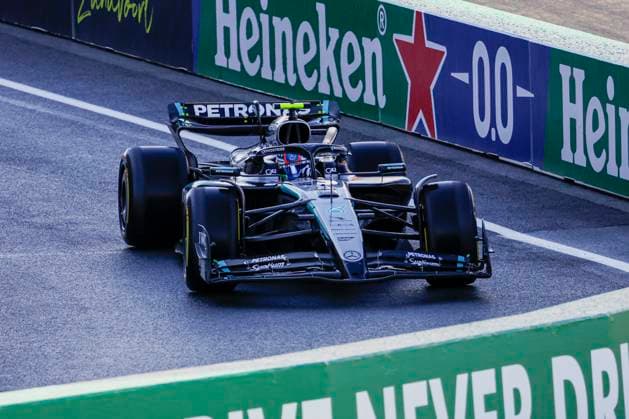 Andrea Kimi Antonelli of Italy and Mercedes AMG Petronas F1 Team during the Free Practice of the Formula 1 Heineken Dutch Grand Prix 2025 on Day 2 at Circuit Zandvoort on August 30, 2025 in Zandvoort, Netherlands. (Photo by Marcel ter Bals DeFodi Images)