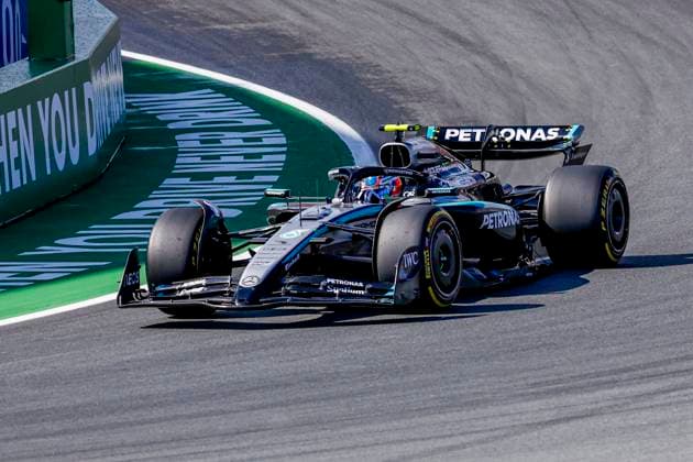 Andrea Kimi Antonelli of Italy and Mercedes AMG Petronas F1 Team during the Free Practice of the Formula 1 Heineken Dutch Grand Prix 2025 on Day 2 at Circuit Zandvoort on August 30, 2025 in Zandvoort, Netherlands. (Photo by Marcel ter Bals DeFodi Images)