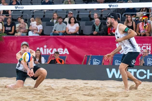 RECORD DATE NOT STATED Beach Pro Tour - Elite 16 Hamburg, 30.08.2025 Nils Ehlers (Player No. 1, GER), Clemens Wickler (Player No. 2; Beach Pro Tour - Elite 16 Hamburg am 30.08.2025 Copyright: xBEAUTIFULxSPORTS PeterxWeberx