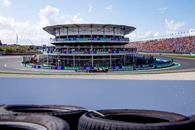 Charles Leclerc of Monaco and Scuderia Ferrari HP F1 Team during the Free Practice of the Formula 1 Heineken Dutch Grand Prix 2025 on Day 2 at Circuit Zandvoort on August 30, 2025 in Zandvoort, Netherlands. (Photo by Marcel ter Bals DeFodi Images)