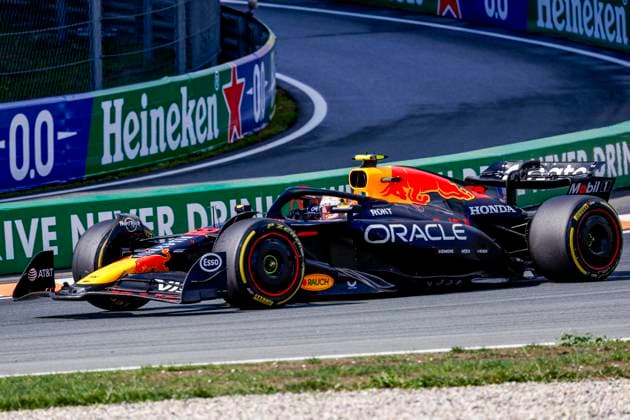 Yuki Tsunoda of Japan and Oracle Red Bull Racing during the Free Practice of the Formula 1 Heineken Dutch Grand Prix 2025 on Day 2 at Circuit Zandvoort on August 30, 2025 in Zandvoort, Netherlands. (Photo by Marcel ter Bals DeFodi Images)