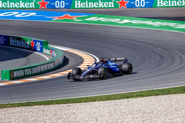 Alexander Albon of Thailand and Williams during the Free Practice of the Formula 1 Heineken Dutch Grand Prix 2025 on Day 2 at Circuit Zandvoort on August 30, 2025 in Zandvoort, Netherlands. (Photo by Marcel ter Bals DeFodi Images)