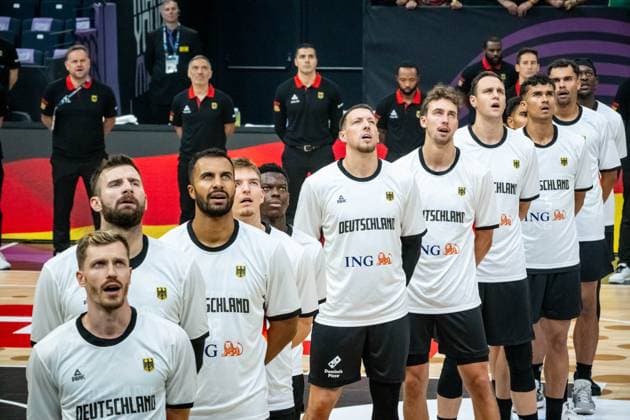 Basketball Tampere 30.08.2025 DBB Länderspiel Männer Herren EuroBasket 2025 Vorrunde Litauen (LTU) - Deutschland (GER) Team Deutschland