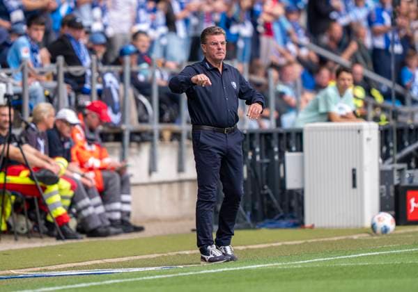 Dieter Hecking (VfL Bochum, Trainer) 30.08.2025 VfL Bochum - SC Preußen Münster, Fussball, 2. Bundesliga, vonovia Ruhrstadion, Bochum DFL regulations prohibit any use of photographs as image sequences and or quasi-video.