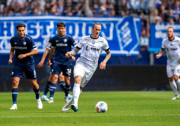Marvin Schulz (SC Preussen Muenster, 10) 30.08.2025 VfL Bochum - SC Preußen Münster, Fussball, 2. Bundesliga, vonovia Ruhrstadion, Bochum DFL regulations prohibit any use of photographs as image sequences and or quasi-video.