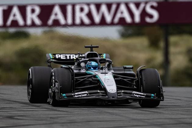 30th August 2025; Circuit Zandvoort, Zandvoort, North Holland, Netherlands; Formula 1 Heineken Dutch Grand Prix 2025 ; Qualification Day; George Russell (GBR) in the F1 W16 of Mercedes-AMG Petronas F1 Team during free practice  GodfreyxPitt