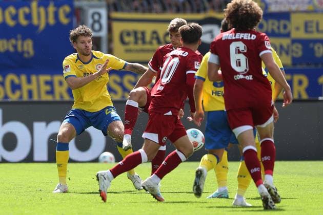 Braunschweig vs. Bielefeld, 2. BL Braunschweig, 30.08.2025, FUßBALL - Eintracht Braunschweig vs. Arminia Bielefeld, 2. BL, Saison 2025 26. Kevin Ehlers (Eintracht Braunschweig) Braunschweig