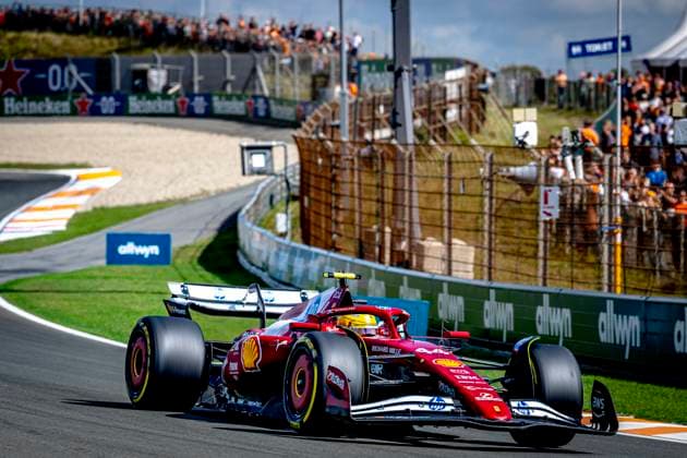 Formule 1 driver Lewis Hamilton of Ferrari during the match Formula 1 Zandvoort saturday 2025, free practice and qualification at the Formula 1 circuit Zandvoort for the Formula One Zandvoort saterday season 2025-2026 in ZANDVOORT, Netherlands on 30 august 2025, (photo by Marcel van Dorst EYE4images DeFodi Images)