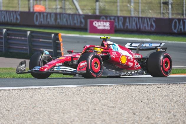 2025-08-30 F1 - Heineken Dutch GP - Formula 1 Qualifying Session ZANDVOORT, NETHERLANDS - AUGUST 30: Lewis Hamilton of Ferrari competing in the Formula 1 Qualifying Session during F1 - Heineken Dutch GP on August 30, 2025 in Zandvoort, Netherlands. Zandvoort Netherlands Content not available for redistribution in The Netherlands directly or indirectly through any third parties. Copyright: xAndrexWeeningx