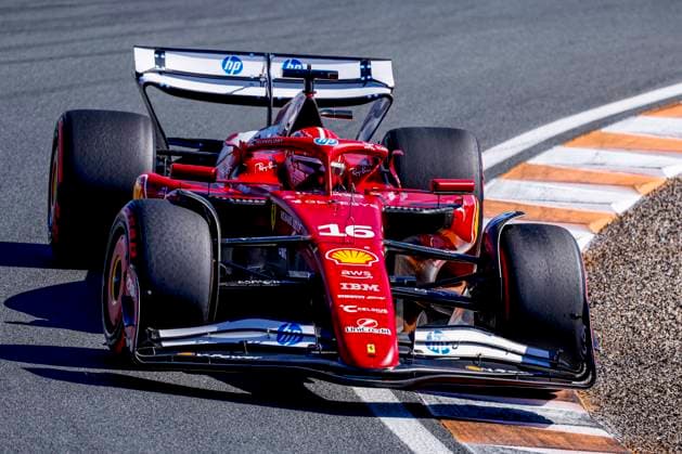 Charles Leclerc of Monaco and Scuderia Ferrari HP F1 Team competing in the Qualification of the Formula 1 Heineken Dutch Grand Prix 2025 on Day 2 at Circuit Zandvoort on August 30, 2025 in Zandvoort, Netherlands. (Photo by Marcel ter Bals DeFodi Images)