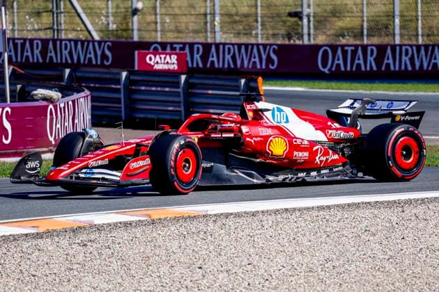 Charles Leclerc of Monaco and Scuderia Ferrari HP F1 Team competing in the Qualification of the Formula 1 Heineken Dutch Grand Prix 2025 on Day 2 at Circuit Zandvoort on August 30, 2025 in Zandvoort, Netherlands. (Photo by Marcel ter Bals DeFodi Images)