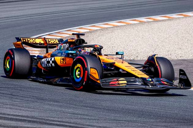 Oscar Piastri of Australia and McLaren F1 Team competing in the Qualification of the Formula 1 Heineken Dutch Grand Prix 2025 on Day 2 at Circuit Zandvoort on August 30, 2025 in Zandvoort, Netherlands. (Photo by Marcel ter Bals DeFodi Images)