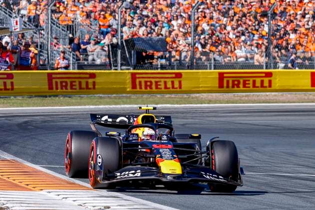 Yuki Tsunoda of Japan and Oracle Red Bull Racing competing in the Qualification of the Formula 1 Heineken Dutch Grand Prix 2025 on Day 2 at Circuit Zandvoort on August 30, 2025 in Zandvoort, Netherlands. (Photo by Marcel ter Bals DeFodi Images)