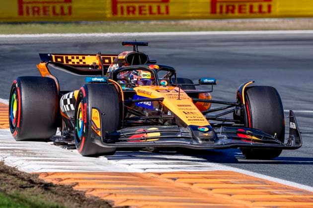 Oscar Piastri of Australia and McLaren F1 Team competing in the Qualification of the Formula 1 Heineken Dutch Grand Prix 2025 on Day 2 at Circuit Zandvoort on August 30, 2025 in Zandvoort, Netherlands. (Photo by Marcel ter Bals DeFodi Images)