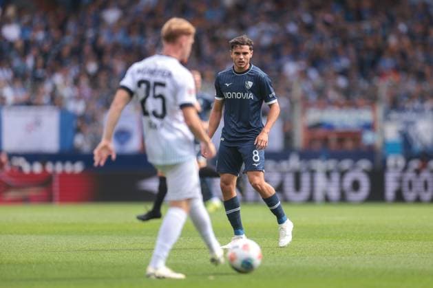 30.08.2025, 2. Bundesliga, 4. Spieltag, VfL Bochum 1848 - Preußen Münster, Kjell Wätjen (VfL Bochum 1848), Bochum Vonovia Ruhrstadion NRW Deutschland xRHR-FOTO DEx