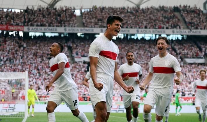 30.08.25 VfB Stuttgart - Borussia Mönchengladbach Deutschland, Stuttgart, 30.08.2025, Fussball, Bundesliga, VfB Stuttgart - Borussia Mönchengladbach: Chema Andres (VfB Stuttgart); Jubel Tor 1:0 Chema.