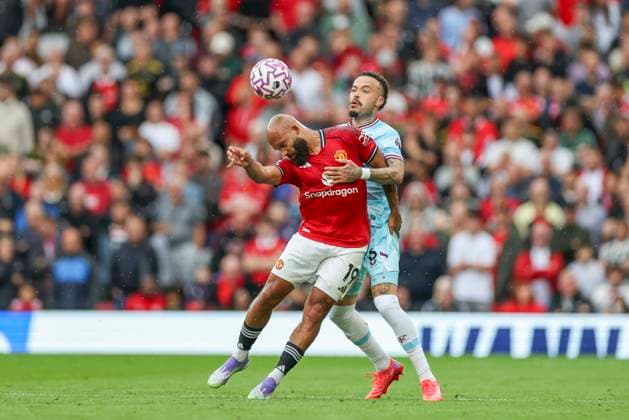 Manchester United, ManU FC v Burnley FC, English Premier League Manchester United forward Bryan Mbeumo (19) Burnley defender Quilindschy Hartman (3) during the Manchester United FC v Burnley FC English Premier League match at Old Trafford, Manchester, England, United Kingdom on 30 August 2025 Credit: Phil Duncan Every Second Media Editorial use only. All images are copyright Every Second Media Limited. No images may be reproduced without prior permission. All rights reserved. Premier League and Football League images are subject to licensing agreements with Football DataCo Limited. see https: www.football-dataco.com Copyright: xIMAGO EveryxSecondxMediax ESM-1572-0090 PhilxDuncanx xEveryxSecondxMediax