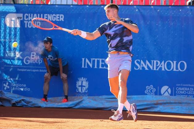 Duje Ajdukovic (CRO) during ATP, Tennis Herren Como Lake Challenger 2025, International Tennis match in Como, Italy, August 29 2025  Copyright: xRobertaxCorradin IPAxSportx xipa-agency.netx xx IPA_63673681 IPA_Agency_IPA63673681