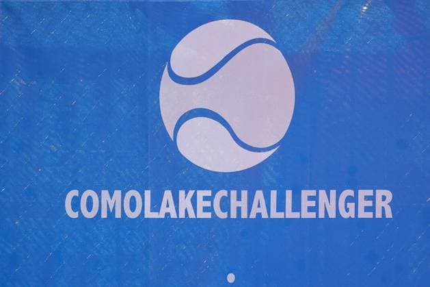 Como Lake Challenger logo during ATP, Tennis Herren Como Lake Challenger 2025, International Tennis match in Como, Italy, August 29 2025  Copyright: xRobertaxCorradin IPAxSportx xipa-agency.netx xx IPA_63673697 IPA_Agency_IPA63673697