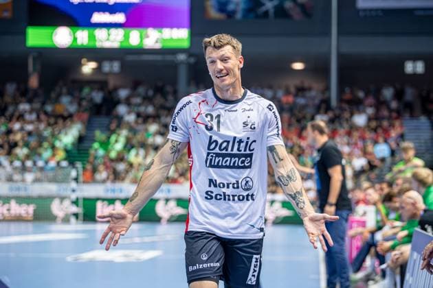 Handball Bundesliga; HSG Wetzlar - SG Flensburg-Handewitt, 30.08.25 Emil Jakobsen (SG Flensburg-Handewitt, 31) Handball Bundesliga; HSG Wetzlar - SG Flensburg-Handewitt: Wetzlar, 30.08.25 Copyright: xBEAUTIFULxSPORTS Roeczeyx