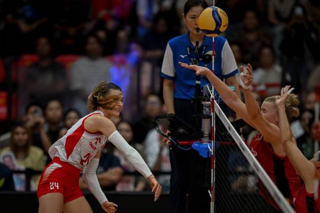 Poland v Belgium - FIVB Women’s World Volleyball Championship BANGKOK, THAILAND - AUGUST 30:Paulina Damaske (24) of Poland in action during the FIVB Women s World Volleyball Championship match between Poland and Belgium at Huamark Indoor Stadium in Bangkok, Thailand on August 30, 2025. Mustafa Hatipoglu Anadolu Banghok Thailand. Editorial use only. Please get in touch for any other usage.  Copyright: x2025xAnadoluxMustafaxHatipoglux