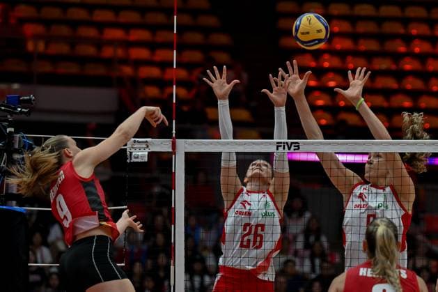 Poland v Belgium - FIVB Women’s World Volleyball Championship BANGKOK, THAILAND - AUGUST 30:Nel Demeyer (9), of Belgium in action during the FIVB Women s World Volleyball Championship match between Poland and Belgium at Huamark Indoor Stadium in Bangkok, Thailand on August 30, 2025. Mustafa Hatipoglu Anadolu Banghok Thailand. Editorial use only. Please get in touch for any other usage.  Copyright: x2025xAnadoluxMustafaxHatipoglux