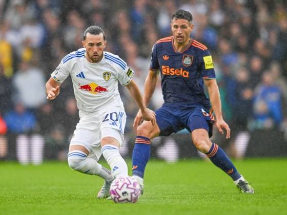 Leeds United v Newcastle United Premier League Jack Harrison of Leeds United and Fabian Schär of Newcastle United during the Premier League match at Elland Road, Leeds UK Newspapers OUT Copyright: xKarlxVallantinex FIL-22159-0026