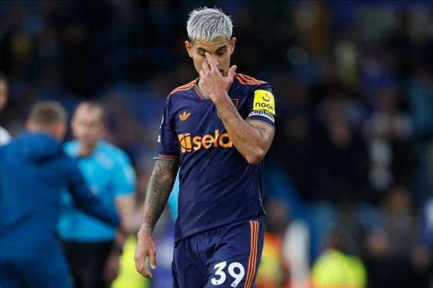 Leeds United v Newcastle United - Premier League Bruno Guimaraes of Newcastle United looks dejected after the Premier League match between Leeds United and Newcastle United at Elland Road on August 30, 2025 in Leeds, England. Leeds Elland Road England United Kingdom Copyright: xRichardxSellers Sportsphoto APLx 14133936