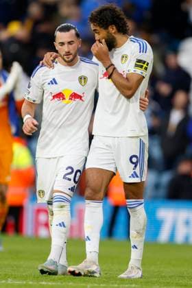 Leeds United v Newcastle United - Premier League Jack Harrison of Leeds United and Dominic Calvert-Lewin of Leeds United both former Everton players after the Premier League match between Leeds United and Newcastle United at Elland Road on August 30, 2025 in Leeds, England. Leeds Elland Road England United Kingdom Copyright: xRichardxSellers Sportsphoto APLx 14133944